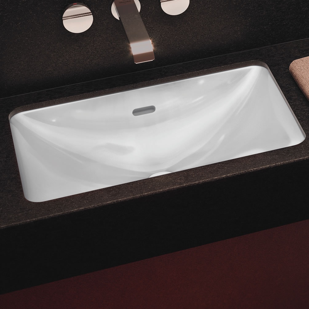 Lifestyle image of Villeroy & Boch Loop & Friends 450mm White Alpin CeramicPlus Inset Basin